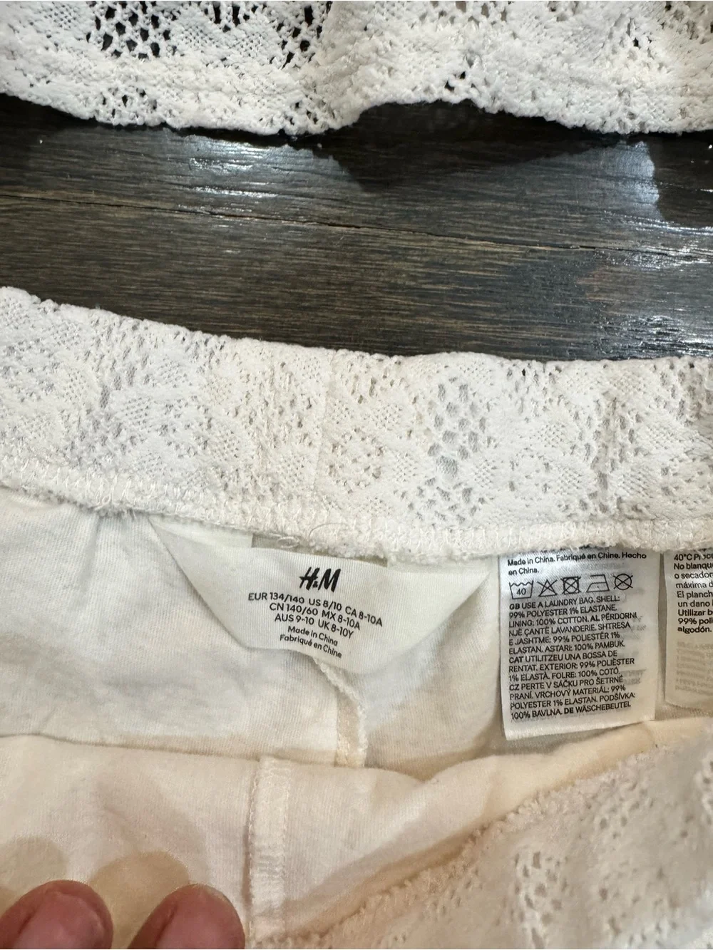 H&M Girls Lace Camisole & Shorts Set-Cream